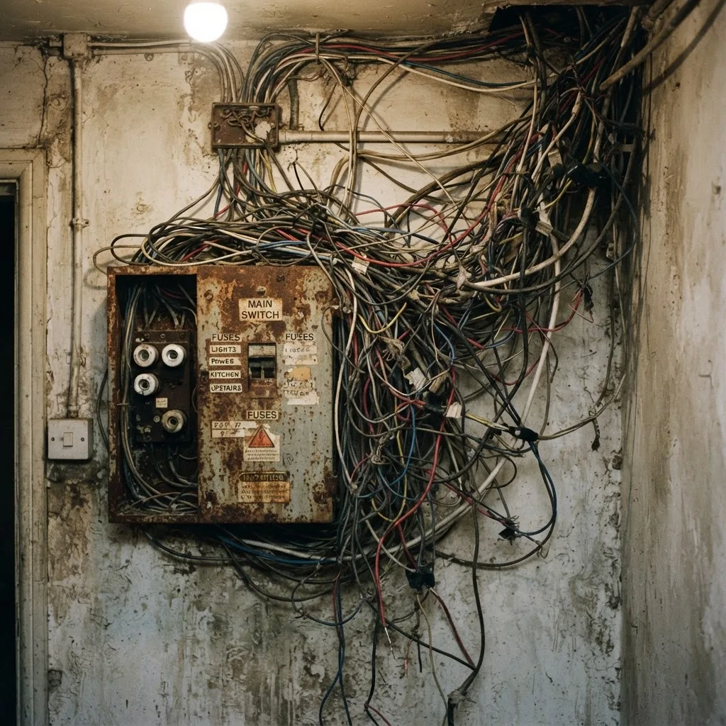 DB Box Rewire — DHA Phase 5, Lahore - Before electrical engineering work